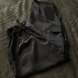 Forever 21 Silk Grey Cargo Pants